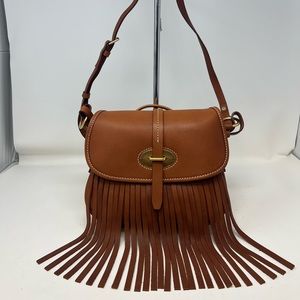 Dooney & Bourke Fiona, All Leather Crossbody With Fringe!
